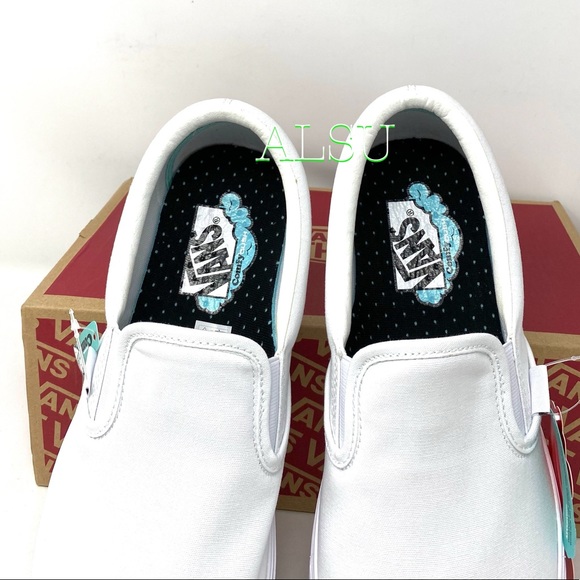 VANS Comfycush Slip On Canvas White Men’s Sneakers - Picture 5 of 10